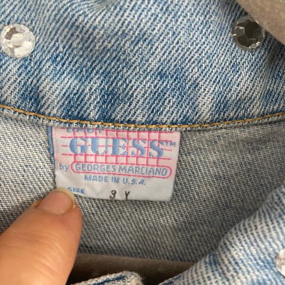Vintage Guess Georges Marciano Denim Trucker Jacket Toddler 3T 80s DIY - Picture 7 of 10